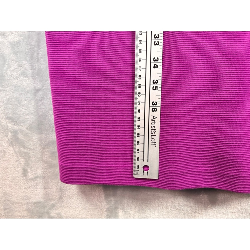 Boden Purple Ottoman Ribbed V-Neck Shift Dress Pockets US 14R J0235 - Picture 5 of 8